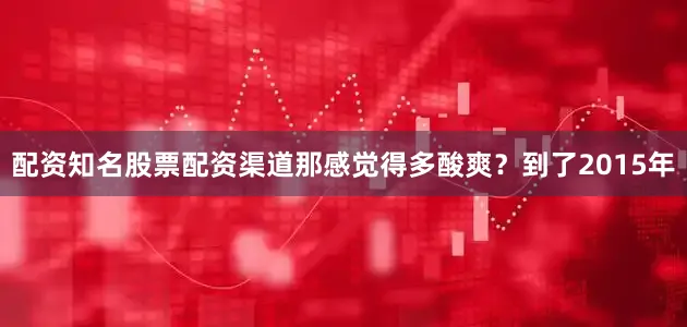 配资知名股票配资渠道那感觉得多酸爽？到了2015年